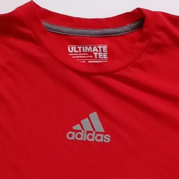 ADIDAS YOUTH CLIMALITE ULTIMATE TEE. SIZE XL 18. COLOR RED. - Picture 3 of 14